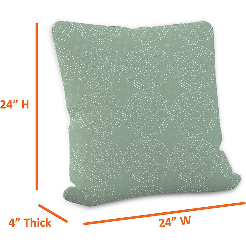 Indoor / Outdoor Green Square Throw Pillow Cover, 61cm x 61cm