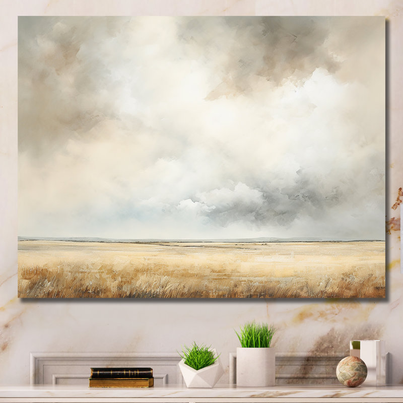 Reproduction d'art sur toile, tempête beige III - tempêtes, Toile tendue, H 34 po x l 44 po x P 1,5 po