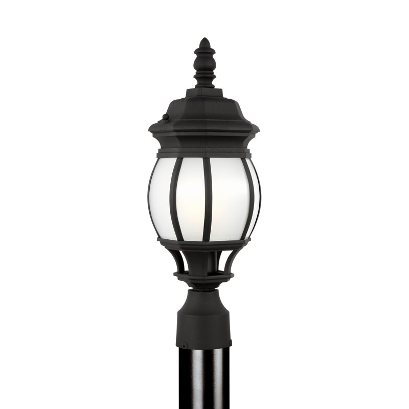 Wynfield Small One Light Outdoor Post Lantern from Generation Lighting , Black/Frosted, No
