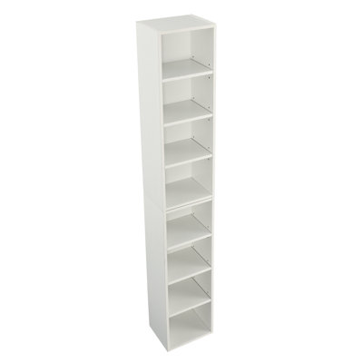 8-Tier Media Tower Rack, Cd Dvd Slim Storage Cabinet With Adjustable Shelves, Tall Narrow Bookcase Display Bookshelf For Home Office,Multi-Functional by Ebern Designs