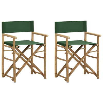 Folding Director's Chairs Outdoor Camping Chair Bamboo and Fabric