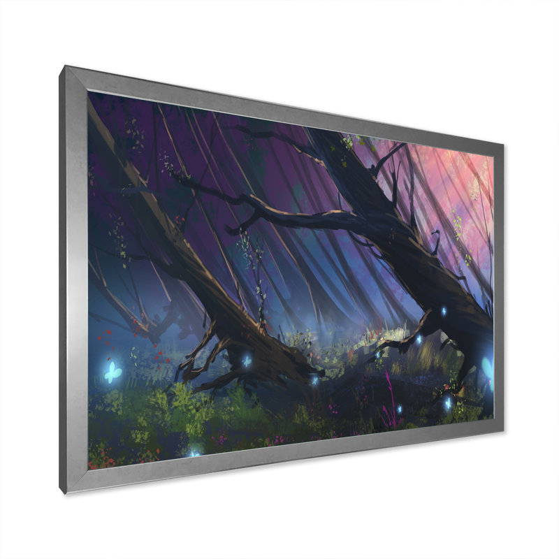 «Video Forest Magic Forest», reproduction encadrée sur toile, H 16 po x l 32 po x P 1 po, Cadre photo argenté