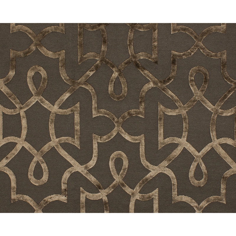 Geometric Area Rug in Dark Brown/Beige, Rectangle 9' x 12'