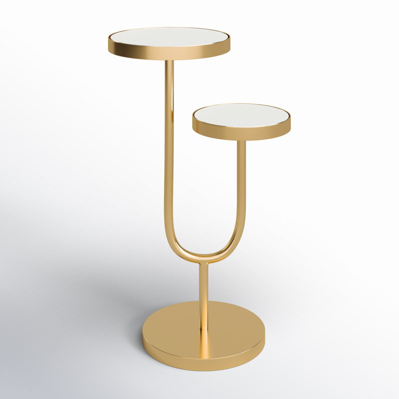 Ericson Mirrored Glass Top End Table, Gold