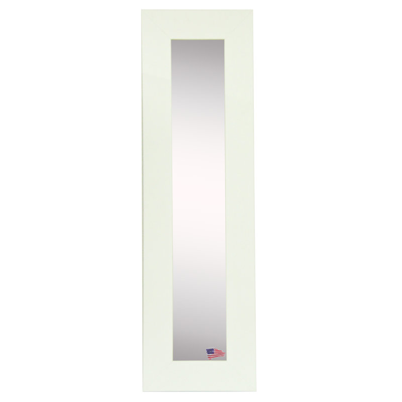 Scioli Flat Wall Mirror, 21.5" H x 9.5" W, White