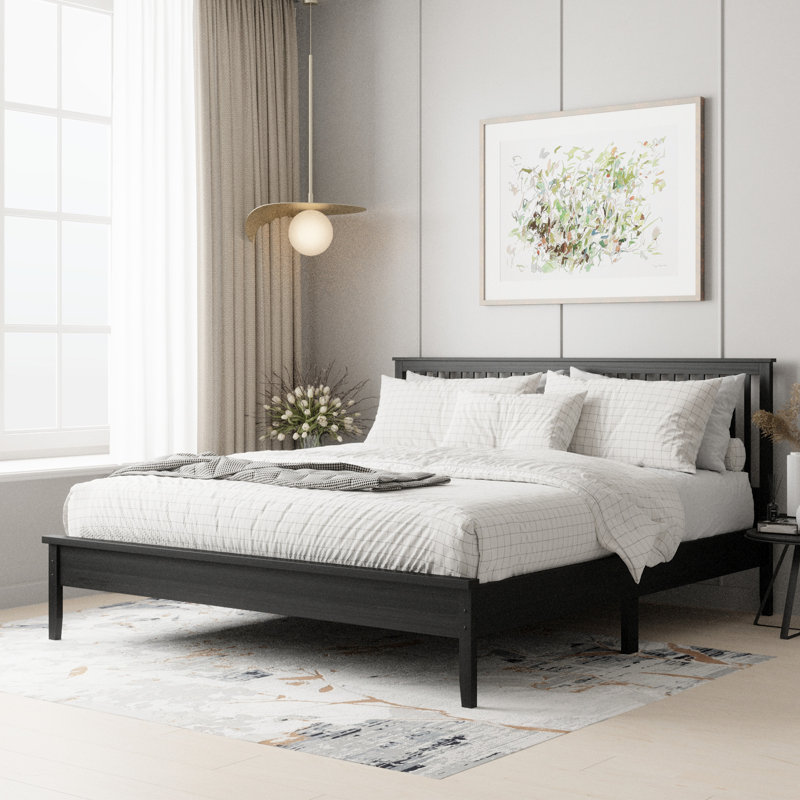 Scheller Solid Wood Platform Bed, King, Tobacco