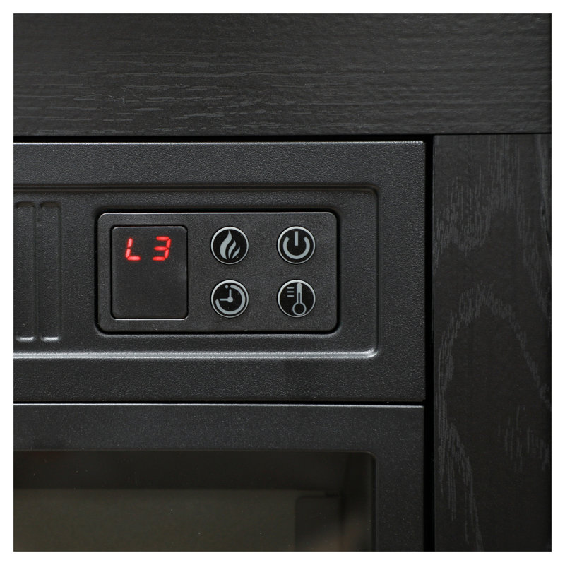 Foyer électrique autoportant de 27 pouces avec manteau de cheminée HOMcom, insert de chauffage 1400W, effet de flamme 3D réaliste, télécommande, panneau de particules noir