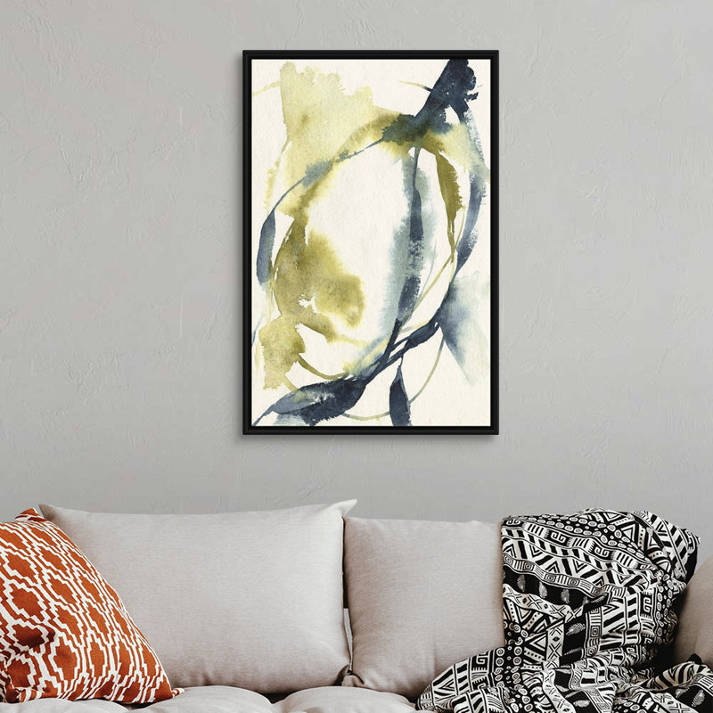 «Unwinding I» par Jennifer Goldberger - reproduction d'art, H 38 po x l 26 po x P 1,75 po, Toile avec cadre noir