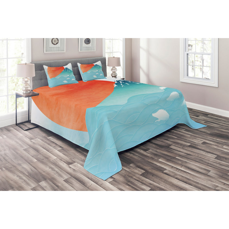 Eclectic Polyester Coverlet, King Bedspread + 2 Shams