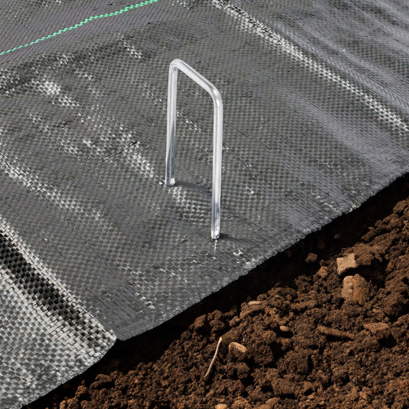 Harbour Housewares U-Shaped Weed Control Membrane Pegs - 6" (150mm) - Pack of 50 Extension Kit