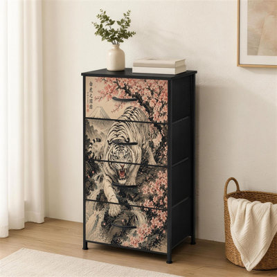 Commode à 4 tiroirs pour chambre à coucher White Tiger
