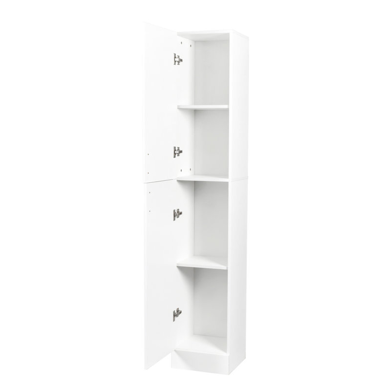 Armoire autoportante blanche avec tablettes pratiques pour le rangement d'appareils ménagers pratiques