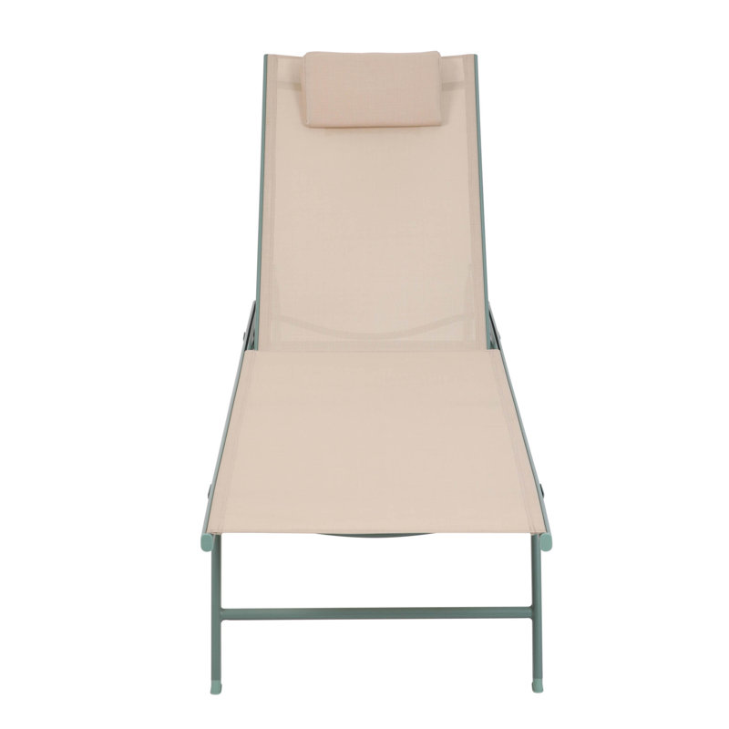 Travis Sun Lounger, Green/Beige