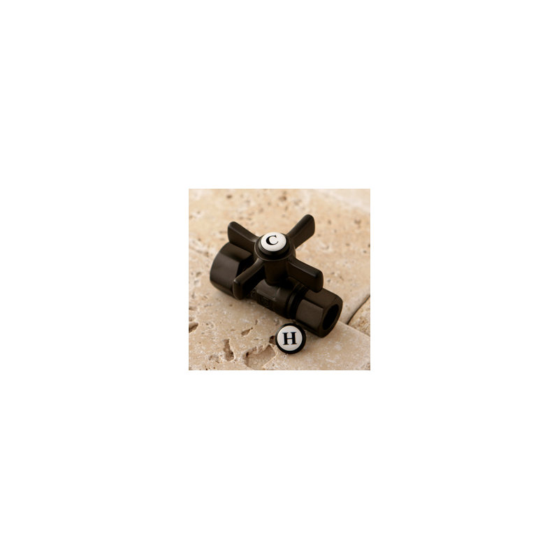 Robinet droit à compression de od 0,63" od compression x 0,5" od Millennium, Bronze huilé