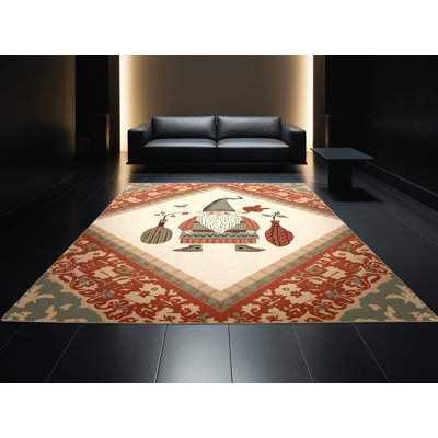 Tapis beige lavable à la machine Ulster Domovoi Cottage