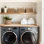 Comptoir de laveuse-sécheuse avec rails de bordure Kaboon, 27,5 po x 54 po, rangement pour salle de lavage-111705067