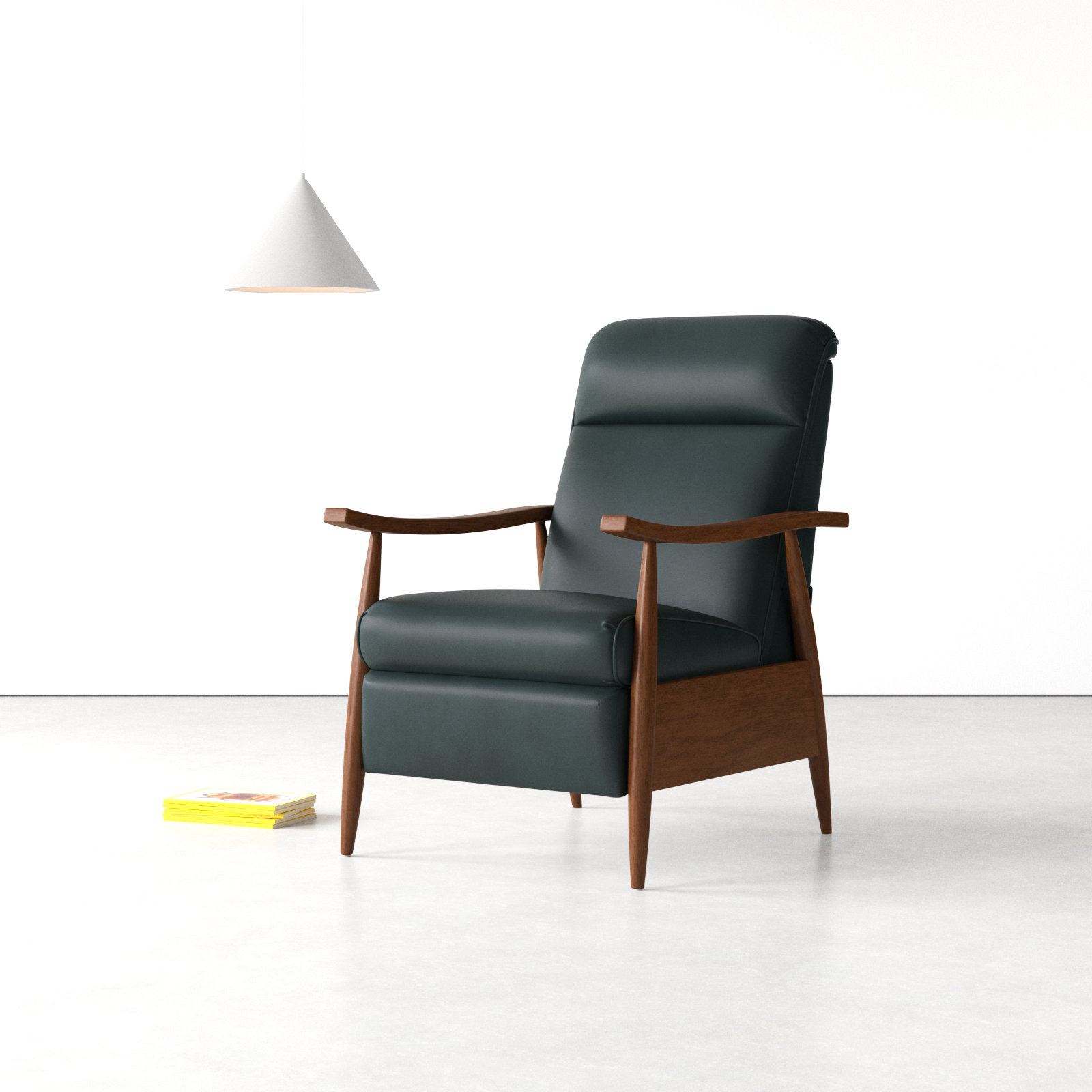  30" Wide Leather Recliner, Roma Bluegray Genuine Leather