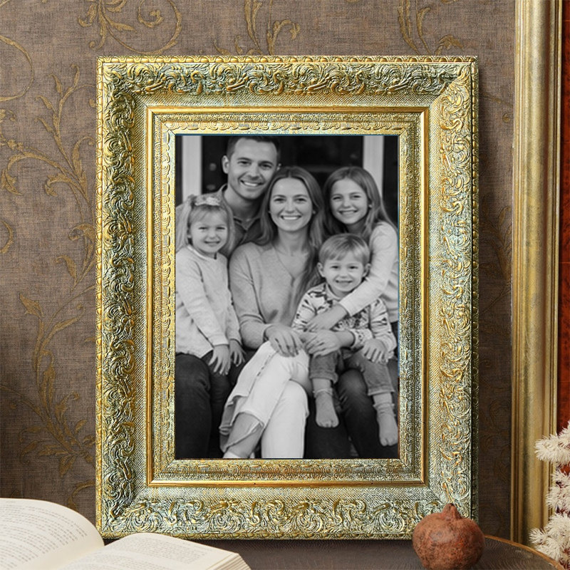 Cadre photo mural 5 pièces x 7 po or antique 5 pièces, Antique Gold, 1, 5" W x 7" H