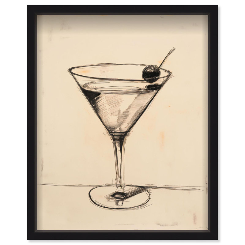 Oliver Gal Tasting Notes Bar - Luxury Shadowbox Framed Wall Art, Black, 31.5" H x 25.5" W
