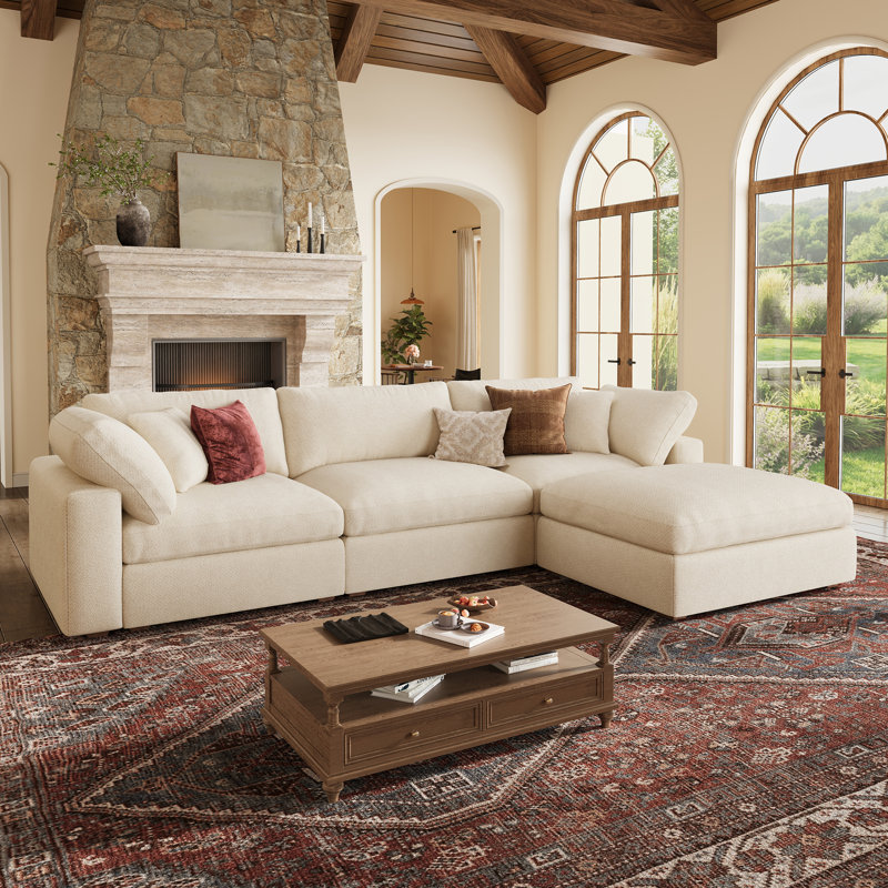 Canapé modulaire réversible Abramson, Chenille beige
