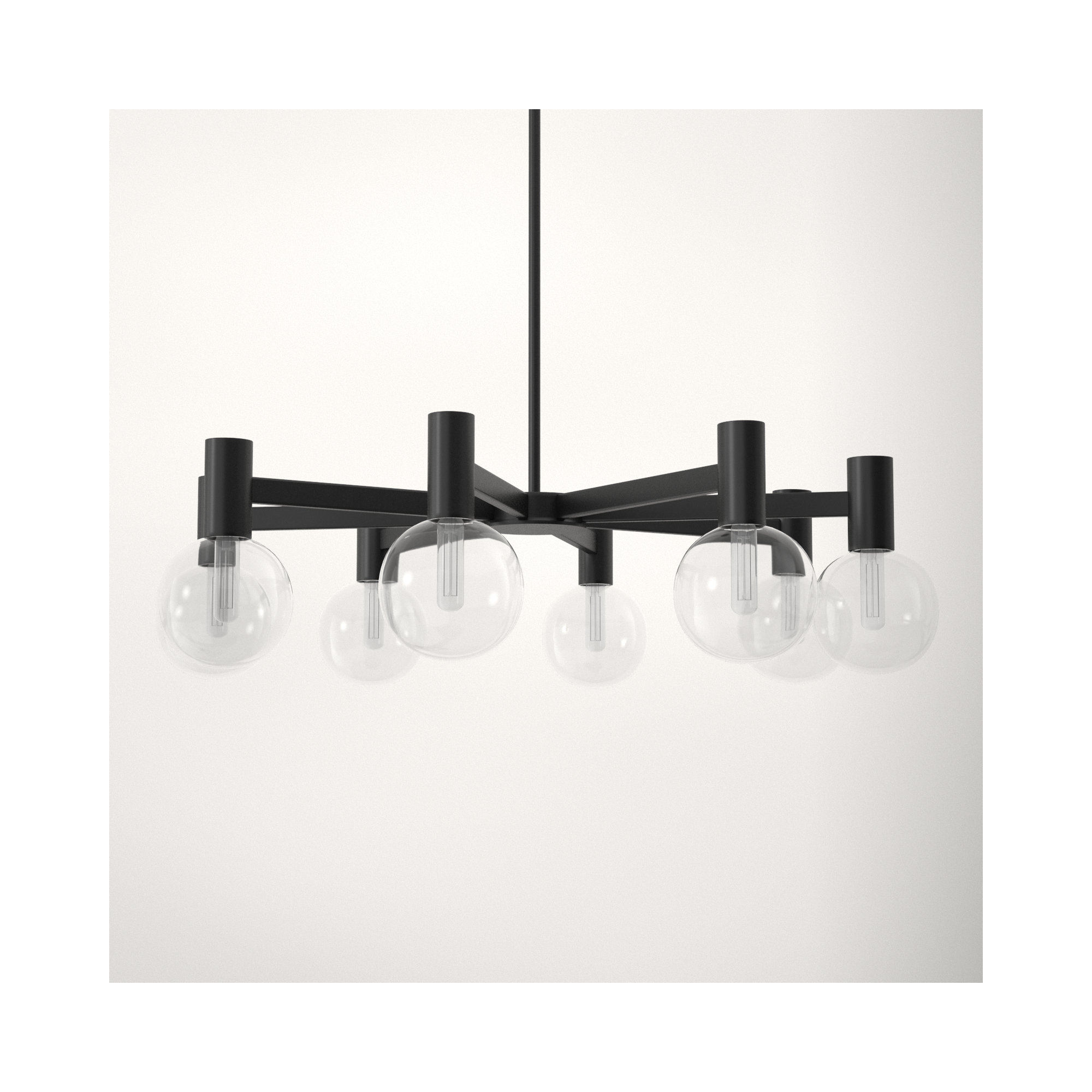 Rorem Chandelier, 8 Lights, Matte Black