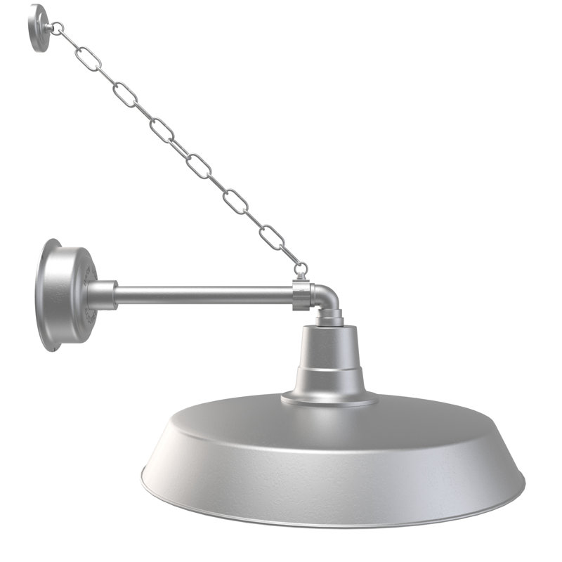 Haleigh LED Wall Light, 10" H x 22" W x 23" D, Galvanized Silver