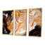 «Orange and Black Marble Waves I», reproduction de cadre flottant sur toile 3 pièces-374180273-374180285