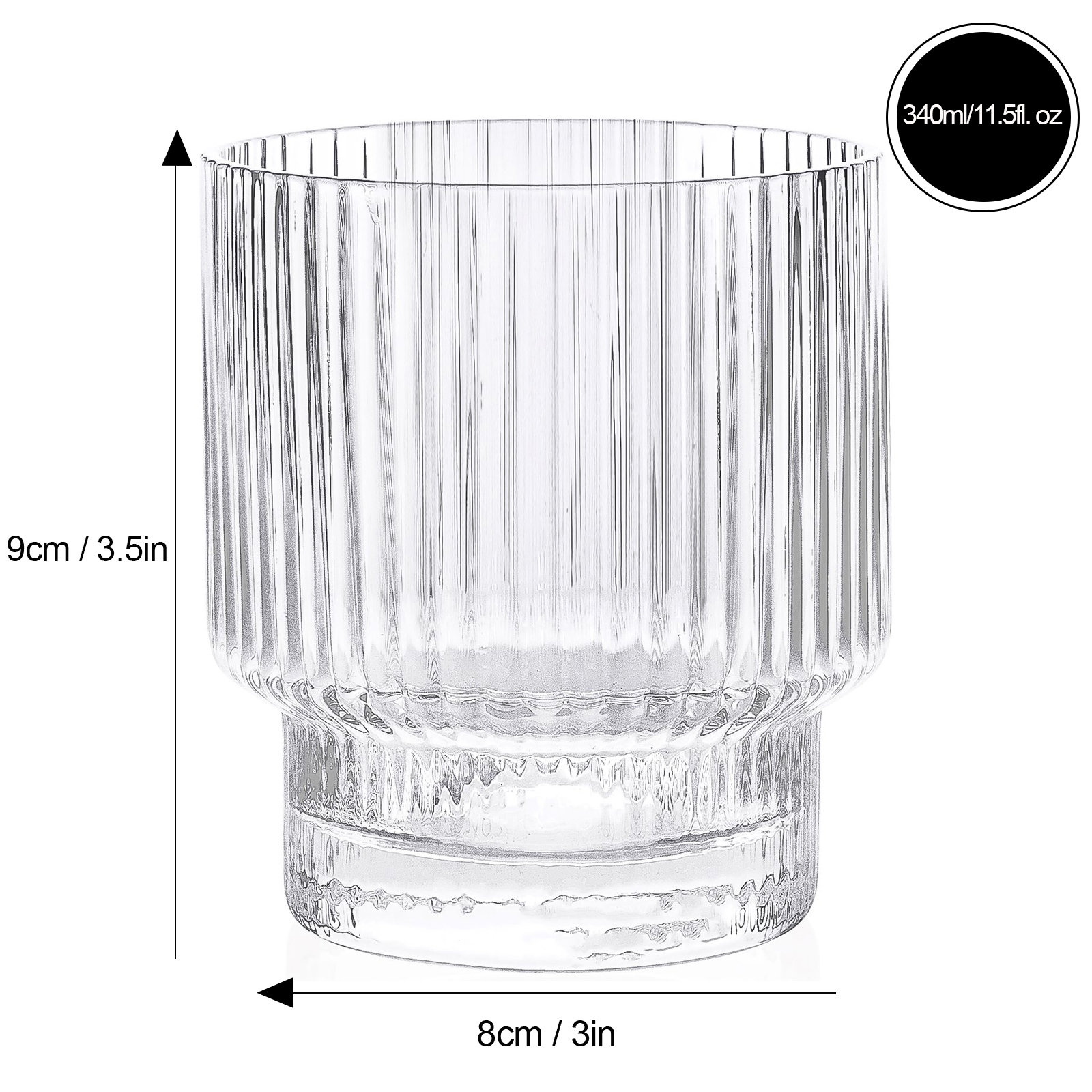 Hadley 11.5oz. Crystal Whiskey Glass Set, Clear