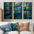 Toile avec cadre flottant or