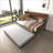 Daybeds Twin with Trundle, Farmhouse Sliding Barn Door Headboard, Charging Station &amp; LED Light, Walnut Brown for Bedroom Guest Room | MDF+Metal