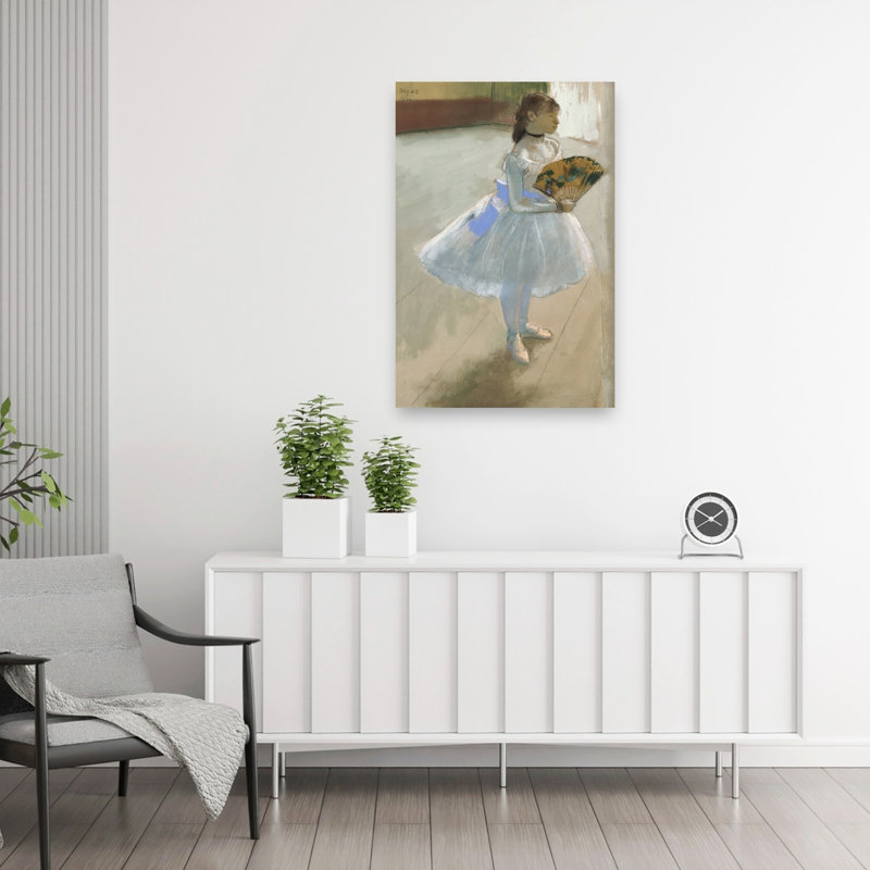 Danseuse à l'éventail, vers 1879, estampe d'art mural contemporain abstraite impressionniste, H 36 po x l 24 po