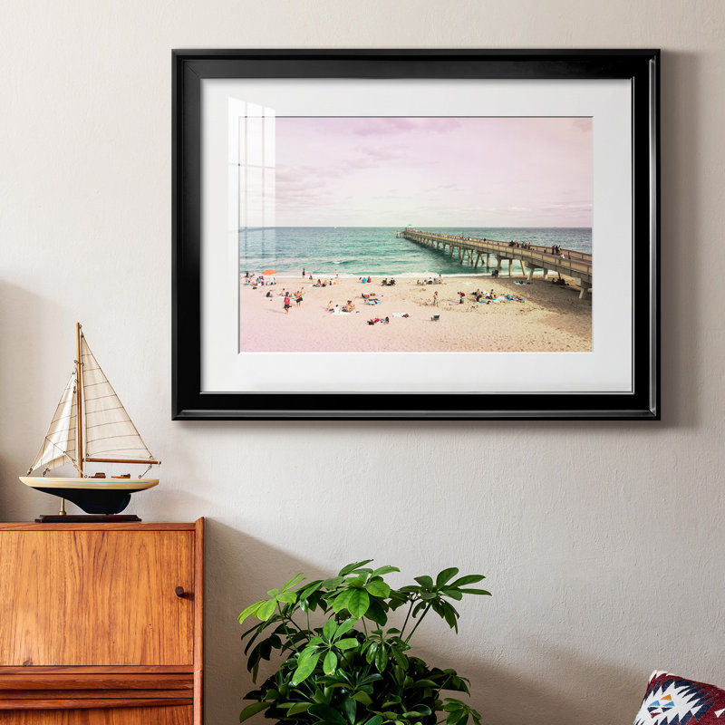 Deerfield Beach - Photographie avec cadre photo, Noir, H 22,5 po x l 30,5 po x P 1,5 po