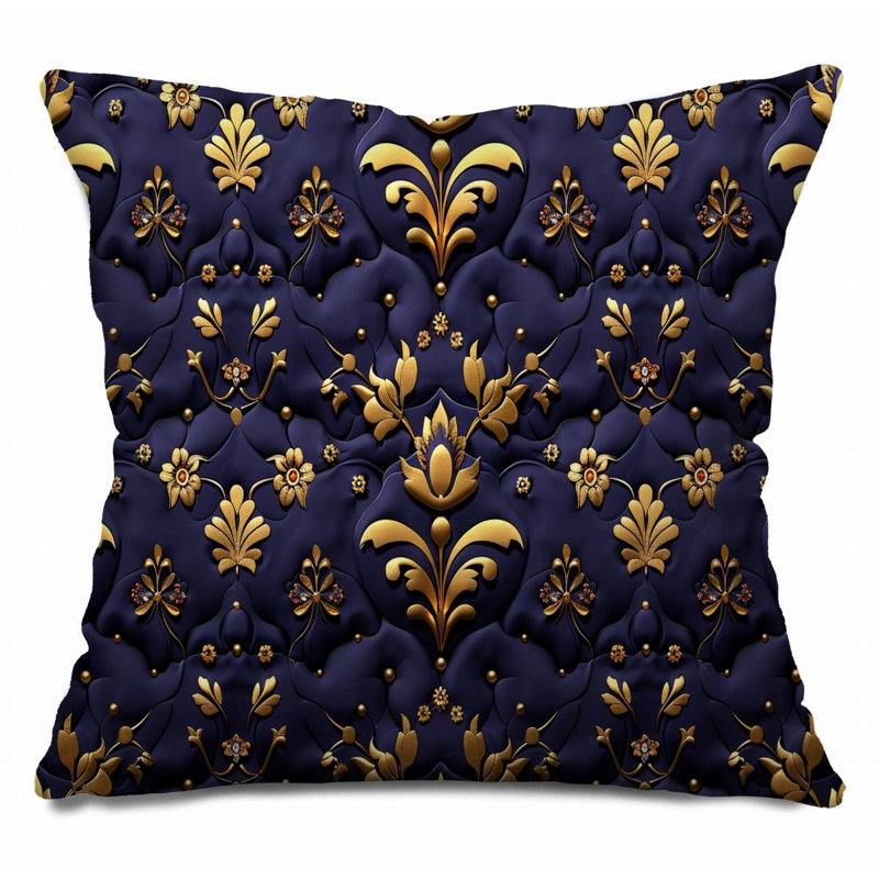 Coussin floral, Illustration, H 20 po x l 20 po