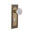 Clear Crystal Interior Mortise Door Knob with Mission Long Plate-132056089