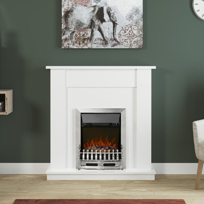 Flare 107 cm W White Electric Fireplace
