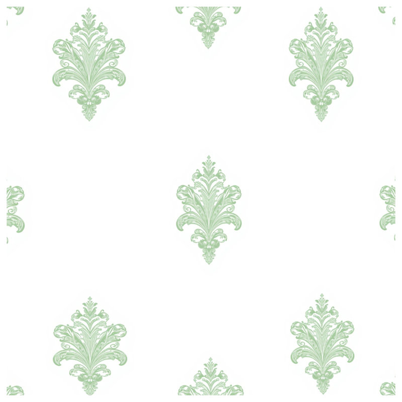 Green Damask Motif Blankets, 50in W x 60in H