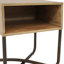 Table de bout industrielle avec tablette ouverte et pieds en acier