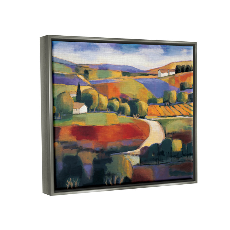 Art mural moderne sur toile flottante, "Modern campagne" par Janine Clarke, H 17 po x l 21 po x P 1,7 po