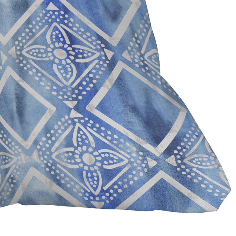 Coussin chambray schatzi brown brun kahala fleur, 16 po x 1 po