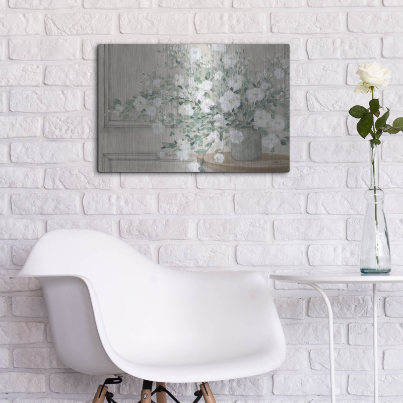«White Bouquet Neutral» par Julia Purinton, art mural en métal, 24 po x 16 po