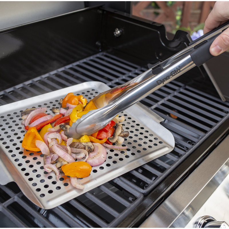 Silver Stainless Steel Grill Topper with Side Handles