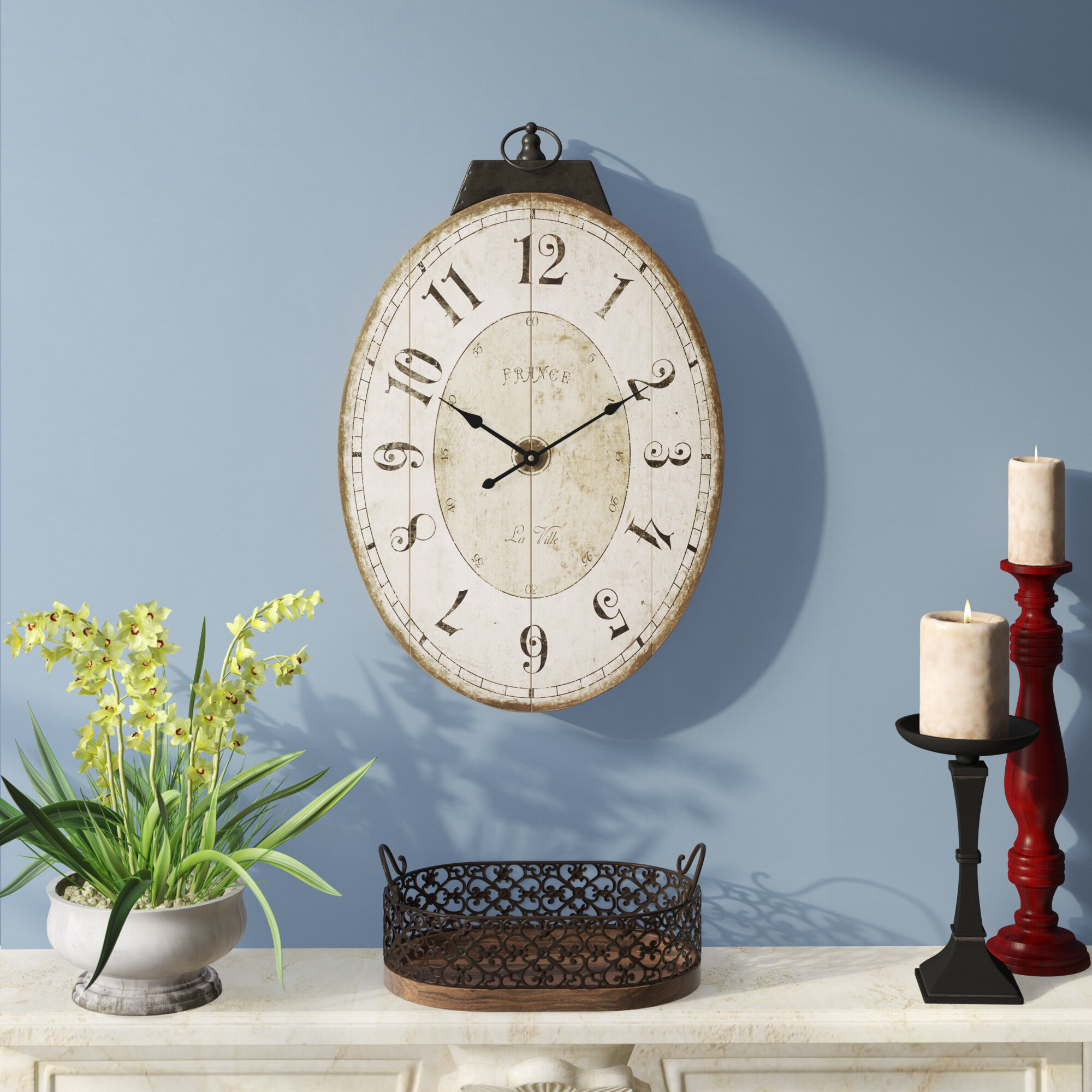 Charlton Home® Trappe Metal Wall Clock & Reviews | Wayfair