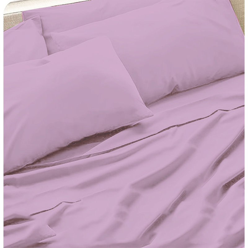 6-Piece Premium Deep Pockets Microfiber Sheet Set, Full, Light Plum
