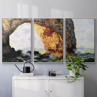 Monet - 3 pièces, reproduction encadrée sur toile