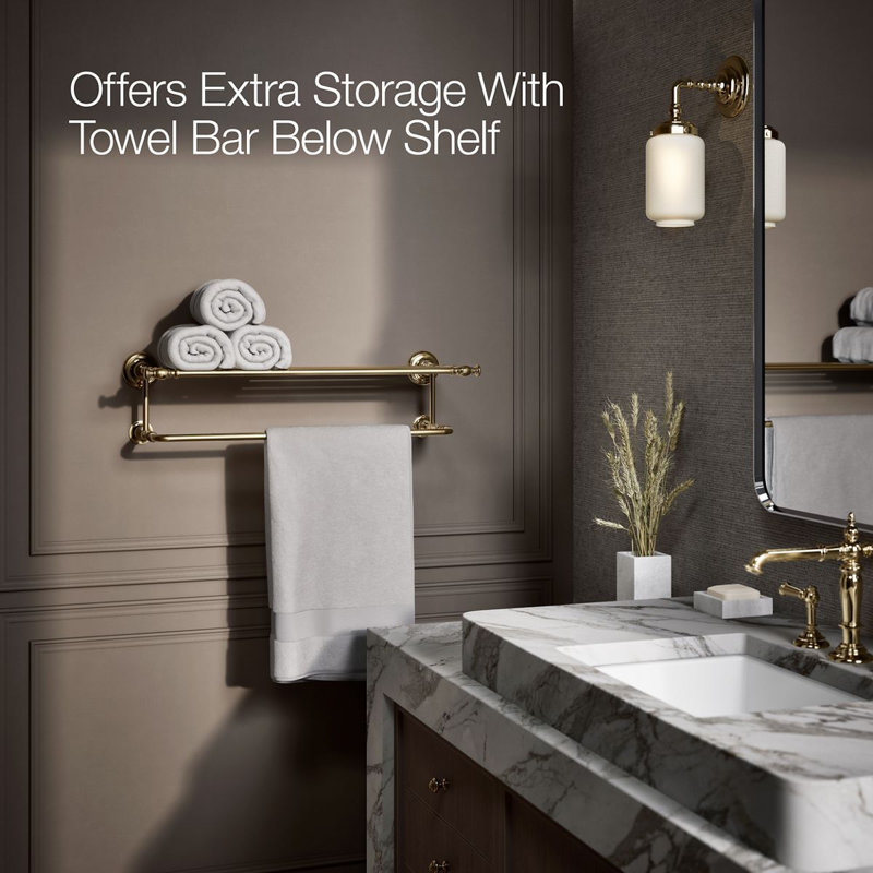 Artifacts Hotelier Wall Shelf, Vibrant Gloss Gold