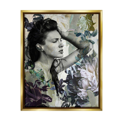 «Floral Blossom Woman Collage», art giclée par Design Fabrikken