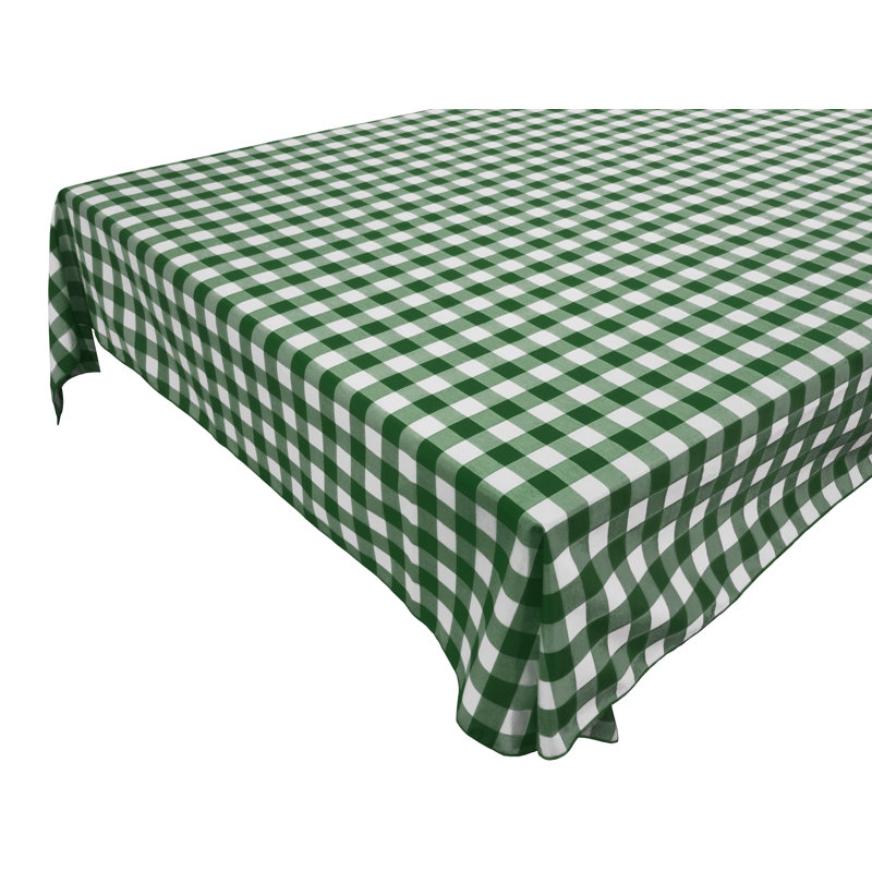 Gingham Checkered Print Tablecloths, Hunter Green, 58" Square