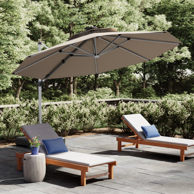 Lillehammer 144'' Lighted Cantilever Umbrella