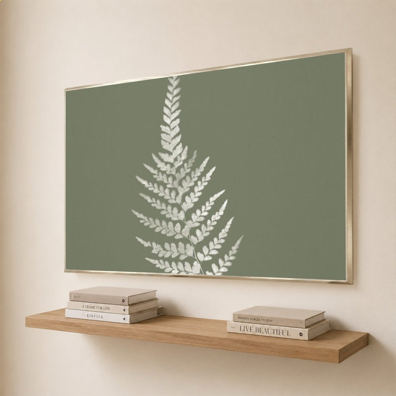 «True Green IX» par Katie pertiet - impression sur toile, 44" H x 64" W, Champagne