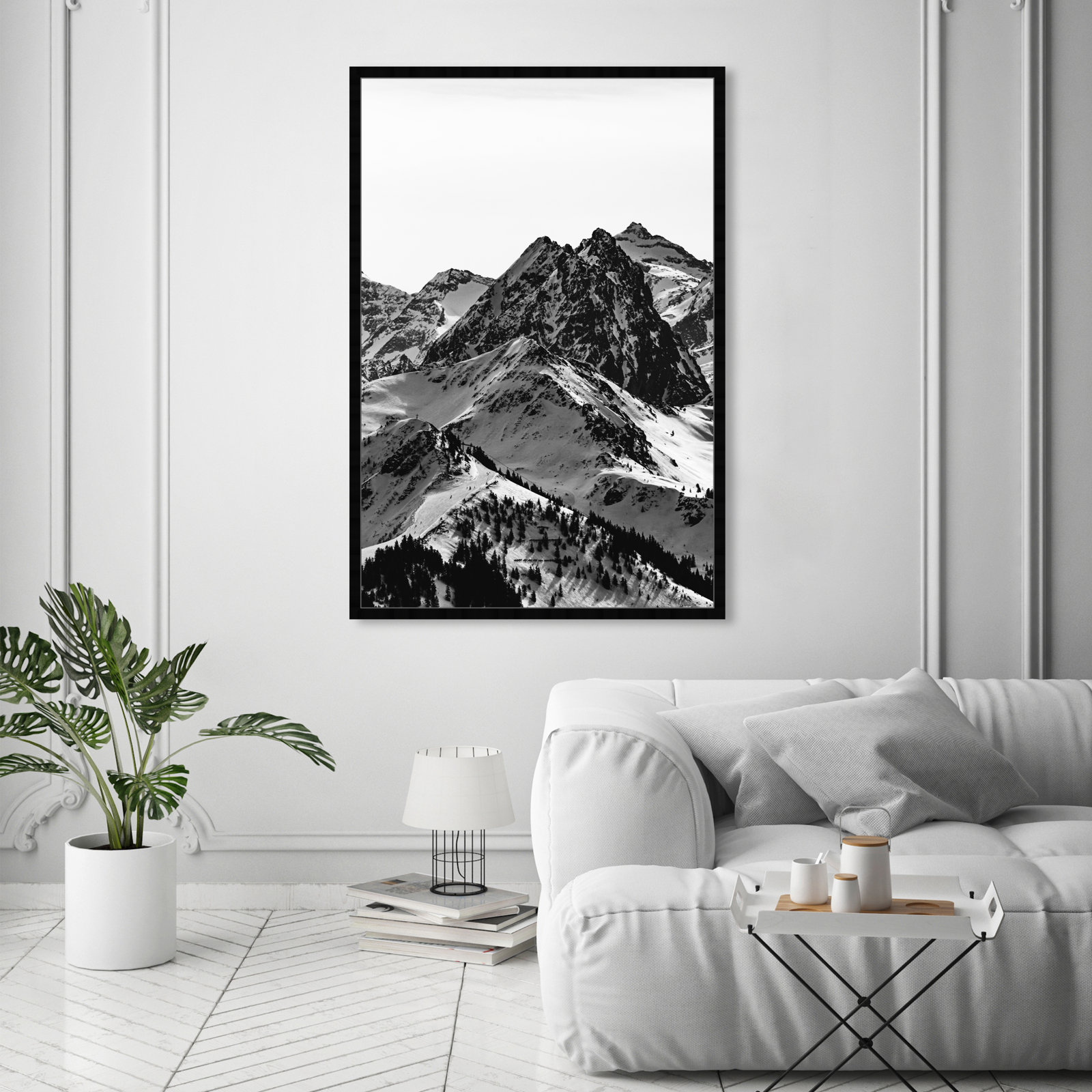 Up The Mountain by Oliver Gal, 56" H x 38" W x 0.5" D, Black